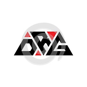 DRG triangle letter logo design with triangle shape. DRG triangle logo design monogram. DRG triangle vector logo template with red
