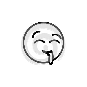 Dribble emoji outline icon. Signs and symbols can be used for web, logo, mobile app, UI, UX