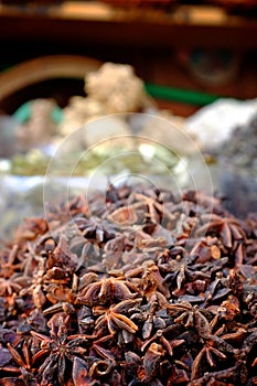 Dried anise at the spice market