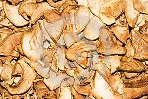 Dried apples.The texture of the apples. photo