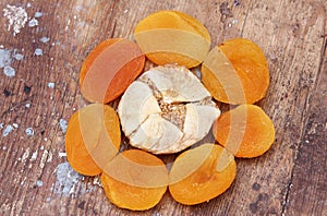 Dried apricot with dried fig