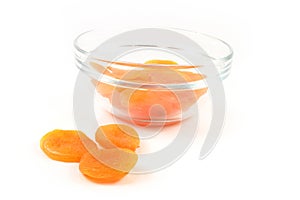 Dried apricot fruits isolated