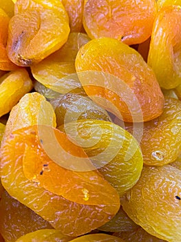 Dried apricots. Background from dried apricots. Ordanic background