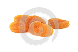 Dried apricots fruits isolated on white background