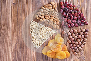 Mix of nuts, dried fruits