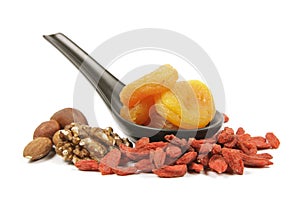 Dried Apricots on a Spoon