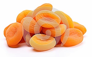 Dried Apricots on White Background
