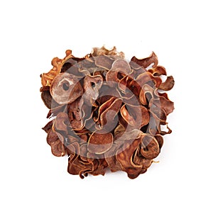 Dried aromatic Essences in white background