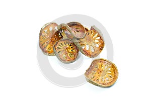 Dried bael isolate on white background