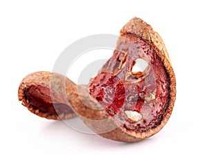 Dried bael isolated on white background