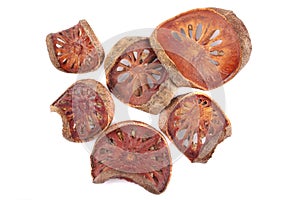 Dried bael isolated on a white background