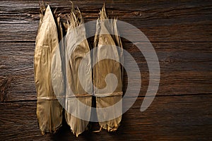 Dried Bamboo leaves in brown for Zongzi recipe