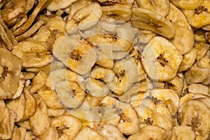 Dried banana fruits at food product market 3