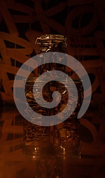 Dried fruits in a glas container