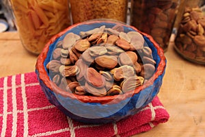 Dried big beans in a bowl