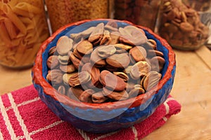 Dried big beans in a bowl