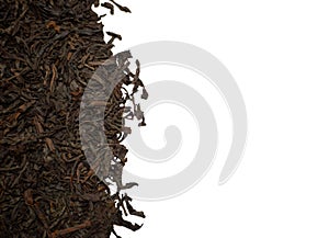 Dried black tea leaves.