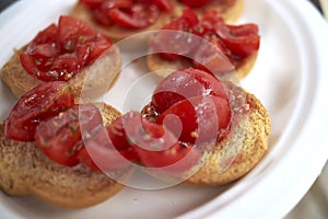 Dried bread, called friselle, as appetizer