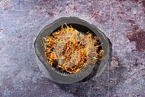 dried calendula officinalis petals photo