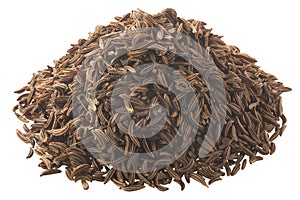 Dried caraway seeds pile, paths, top