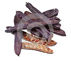 Dried carob pods