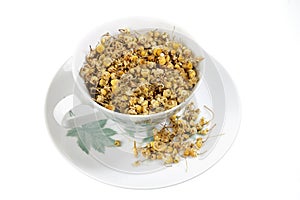 Dried Chamomile Tea in Cup