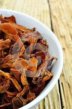 Dried chanterelle mushrooms