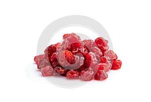 Dried cherry fruit isolated on white background