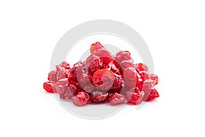 Dried cherry fruit isolated on white background