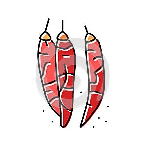 dried chili pepper color icon vector illustration photo