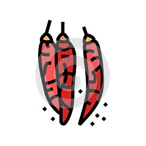 dried chili pepper color icon vector illustration photo