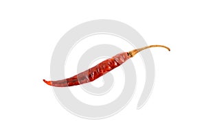 Dried chilli peppers isolated on white