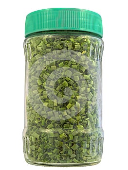 Dried chive in jar