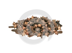 Dried cloves isolated on white background