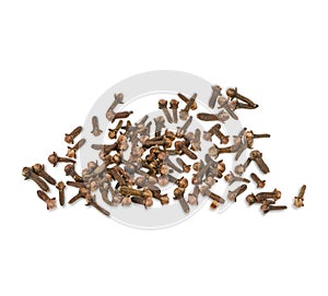 Dried cloves isolated on white background