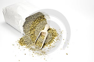 Dried common yarrow on white