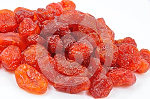 Dried Cornelian Cherries on White