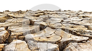 Dried and cracked earth in a desert, showing signs of drought and aridity