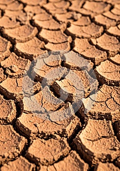 Dried, cracked earth forms a pattern