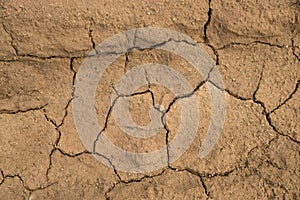 Dried cracked earth soil ground texture background.