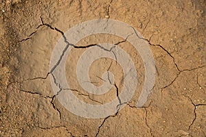 Dried cracked earth soil ground texture background.