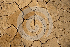 Dried cracked earth soil ground texture background.