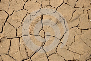 Dried cracked earth soil ground texture background.