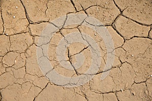 Dried cracked earth soil ground texture background.