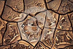 Dried cracked earth soil ground texture background.