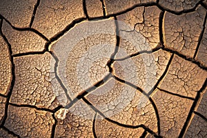 Dried cracked earth soil ground texture background.