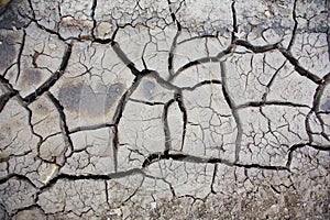 Dried cracked earth soil ground texture background. Mosaic pattern of sunny dried earth soil