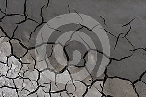 Dried and Cracked Ground, Natural Texture Background.
