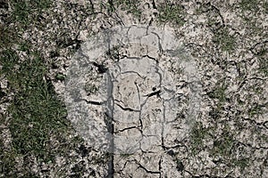 Dried and cracked ground