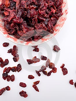 Dried cranberries, sweetened, unsweetened. photo